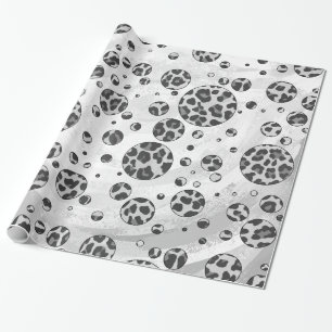 Polka Dot Leopard Schwarzweiß-Design Geschenkpapier