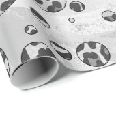 Polka Dot Leopard Schwarzweiß-Design Geschenkpapier (Rolleneckpunkt)