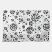 Polka Dot Leopard Schwarzweiß-Design Handtuch (Horizontal)
