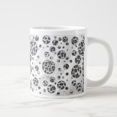 Polka Dot Leopard Schwarzweiß-Design Jumbo-Tasse (Rechts)