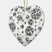 Polka Dot Leopard Schwarzweiß-Design Keramikornament (Links)