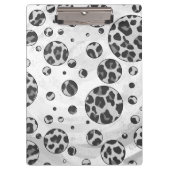 Polka Dot Leopard Schwarzweiß-Design Klemmbrett (Vorderseite)