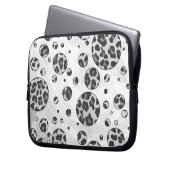 Polka Dot Leopard Schwarzweiß-Design Laptopschutzhülle (Vorderseite Links)