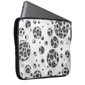Polka Dot Leopard Schwarzweiß-Design Laptopschutzhülle (Vorne Rechts)