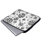 Polka Dot Leopard Schwarzweiß-Design Laptopschutzhülle (Vorne Knopf)