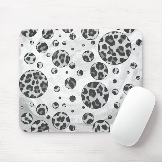 Polka Dot Leopard Schwarzweiß-Design Mousepad (Mit Mouse)