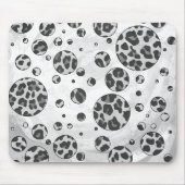 Polka Dot Leopard Schwarzweiß-Design Mousepad (Vorne)