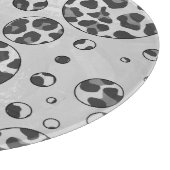Polka Dot Leopard Schwarzweiß-Design Schneidebrett (Ecke)