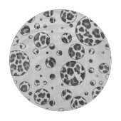 Polka Dot Leopard Schwarzweiß-Design Schneidebrett (Vorderseite)