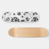 Polka Dot Leopard Schwarzweiß-Design Skateboard (Horizontal)