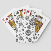 Polka Dot Leopard Schwarzweiß-Design Spielkarten (Rückseite)