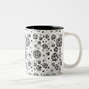 Polka Dot Leopard Schwarzweiß-Design Zweifarbige Tasse