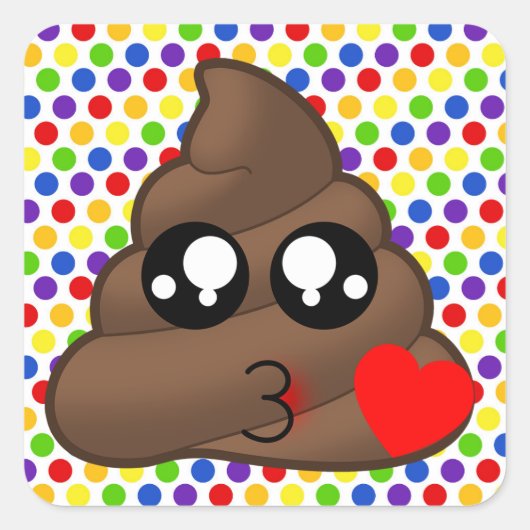 Polka Dot Liebe Kacke Emoji Stickers (Vorderseite)