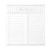 Polka Dot Light Grey Two Column Checklist Notizblock (Vorderseite)