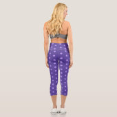 Polka Dot Lila Gemusterte Capri Leggings (Rückseite)