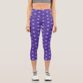 Polka Dot Lila Gemusterte Capri Leggings (Vorderseite)
