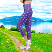 Polka Dot Lila Gemusterte Capri Leggings