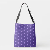 Polka Dot Lila Gemusterte Crossbody Bag Tragetaschen Mit Langen Trägern (Rückseite)