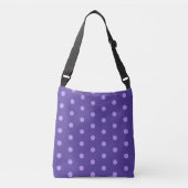 Polka Dot Lila Gemusterte Crossbody Bag Tragetaschen Mit Langen Trägern (Vorderseite)