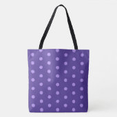 Polka Dot Lila Gemusterte Schultertasche Tasche (Vorderseite)
