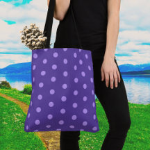 Polka Dot Lila Gemusterte Schultertasche
