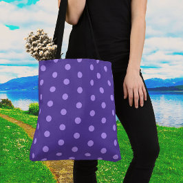Polka Dot Lila Gemusterte Schultertasche Tasche