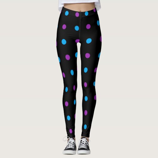 Polka Dot Lila Pink Leggings (Vorderseite)