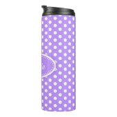 Polka dot lila und weiß personalisiert thermosbecher (Nach rechts gedreht)