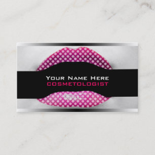 Polka Dot Lips Make-up Artist Business Cards Visitenkarte