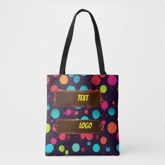 Polka Dot Logo Text Design Schulter Tasche (Vorderseite)