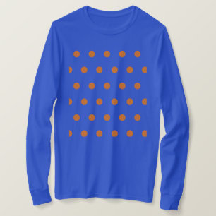 Polka Dot Long Sleeve T - Shirt (Denim Blue & Oran