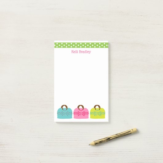 Polka Dot löst Personalisiert Post-it-Notepad Post-it Klebezettel (Auf Schreibtisch)