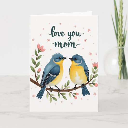Polka Dot Love Birds Karte (Vorderseite)