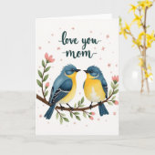 Polka Dot Love Birds Karte (Gelbe Blume)