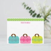 Polka Dot macht Personalisierte Mitteilungskarten (Stehend Vorderseite)