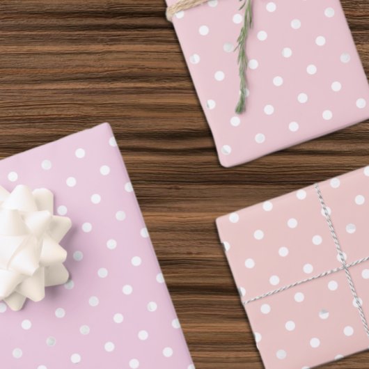 Polka Dot Mädchen Baby Shower Geschenkpapier Set