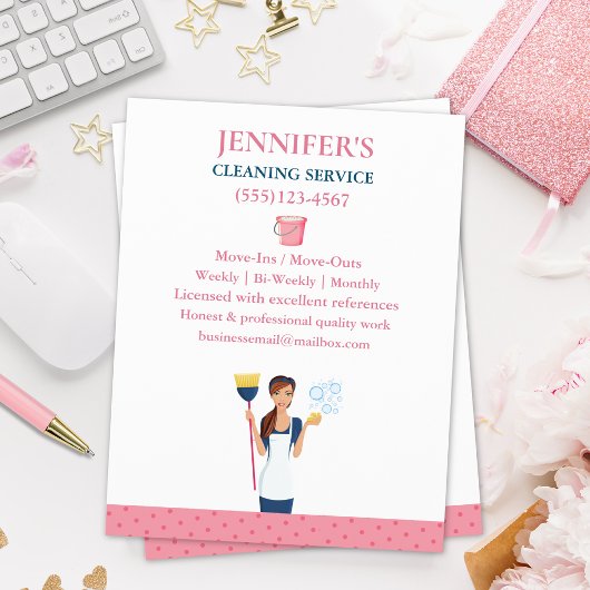 Polka Dot Maid House Reinigungsservice Flyer