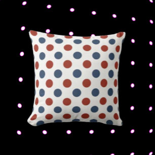 Polka Dot Marine und Rot Kissen