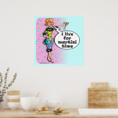 Polka Dot Martini Diva Poster (Küche)