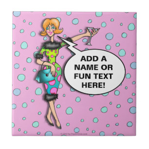 Polka Dot Martini Diva Untersetzer Tile