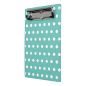 Polka Dot Mini Clipboard (Aqua & White) Klemmbrett (Gewinkelt2)