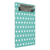 Polka Dot Mini Clipboard (Aqua & White) Klemmbrett (Schrägansicht)