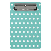 Polka Dot Mini Clipboard (Aqua & White) Mini Klemmbrett (Vorderseite)