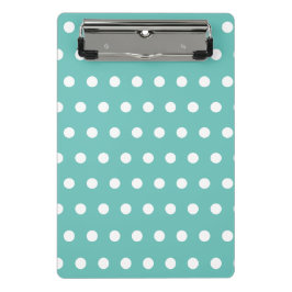 Polka Dot Mini Clipboard (Aqua & White) Mini Klemmbrett