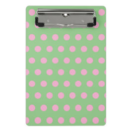 Polka Dot Mini Clipboard (Seite grün und Pastellro Klemmbrett