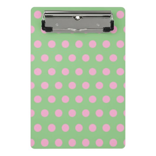 Polka Dot Mini Clipboard (Seite grün und Pastellro Mini Klemmbrett (Vorderseite)