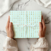Polka Dot Minze and Imitats Gold Foil Wrapping Pap Geschenkpapier