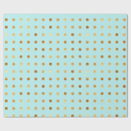Polka Dot Minze and Imitats Gold Foil Wrapping Pap Geschenkpapier (Flach)