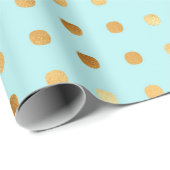 Polka Dot Minze and Imitats Gold Foil Wrapping Pap Geschenkpapier (Rolleneckpunkt)