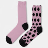 Polka Dot Mismatch Socks (rosa & schwarz) Socken (Linkes Detail)